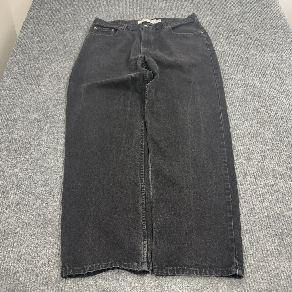 Levis 550 Jeans Mens 38x32 Black Cotton Relaxed Fit Denim Streetwear Casual
